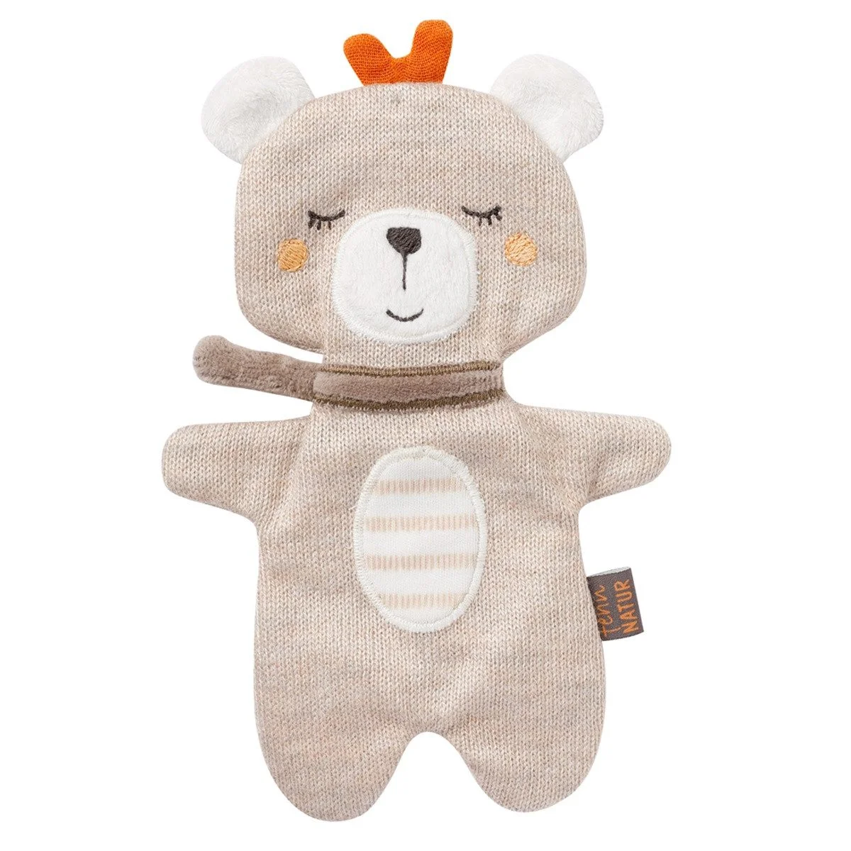 Knister-Teddy „fehnNATUR“ – Greifspielzeug aus Bio-Baumwolle